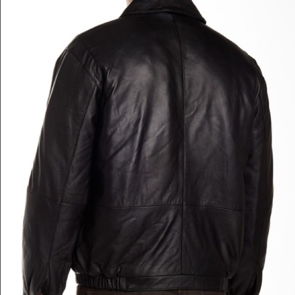 NEW w TAGS NauticaBlack Lambs Leather Jacket Size Large